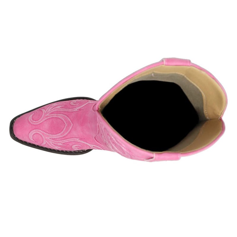 ROPER Womens Riley Embroidered Snip Toe Casual Boots Mid Calf Low Heel 1-2" - Pink - Size 11 M - Image 4